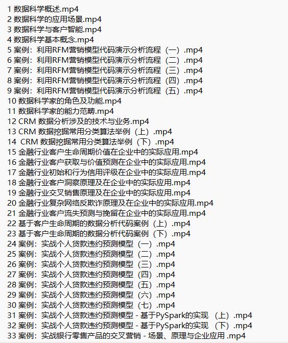 基于Python+Spark的數(shù)據(jù)科學(xué)與商業(yè)實(shí)踐金融風(fēng)控客戶預(yù)警 視頻教程 下載 圖1