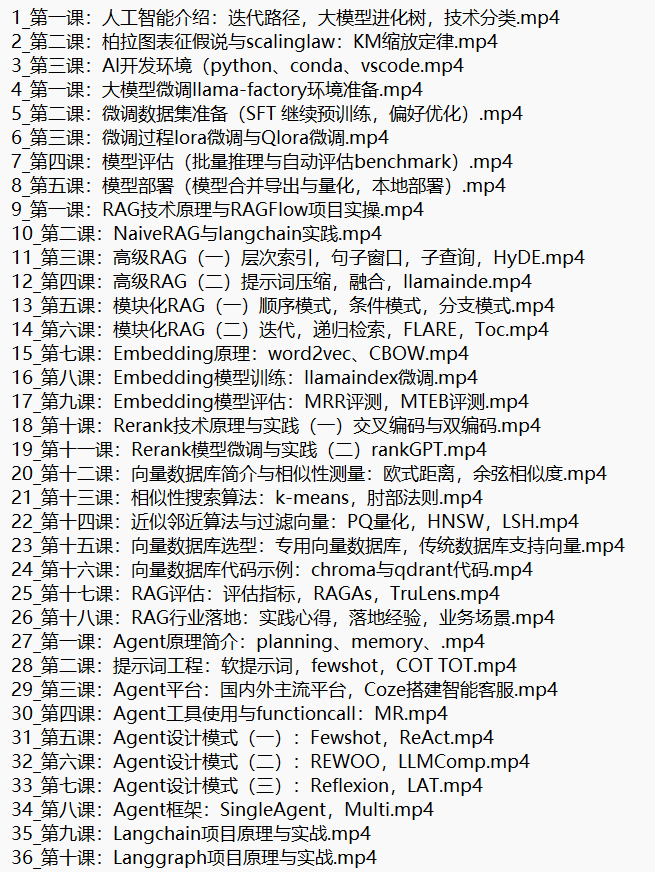 AI大模型應用開發(fā)模型訓練RAG-Agent-AI項目實戰(zhàn) 視頻教程 下載 圖1